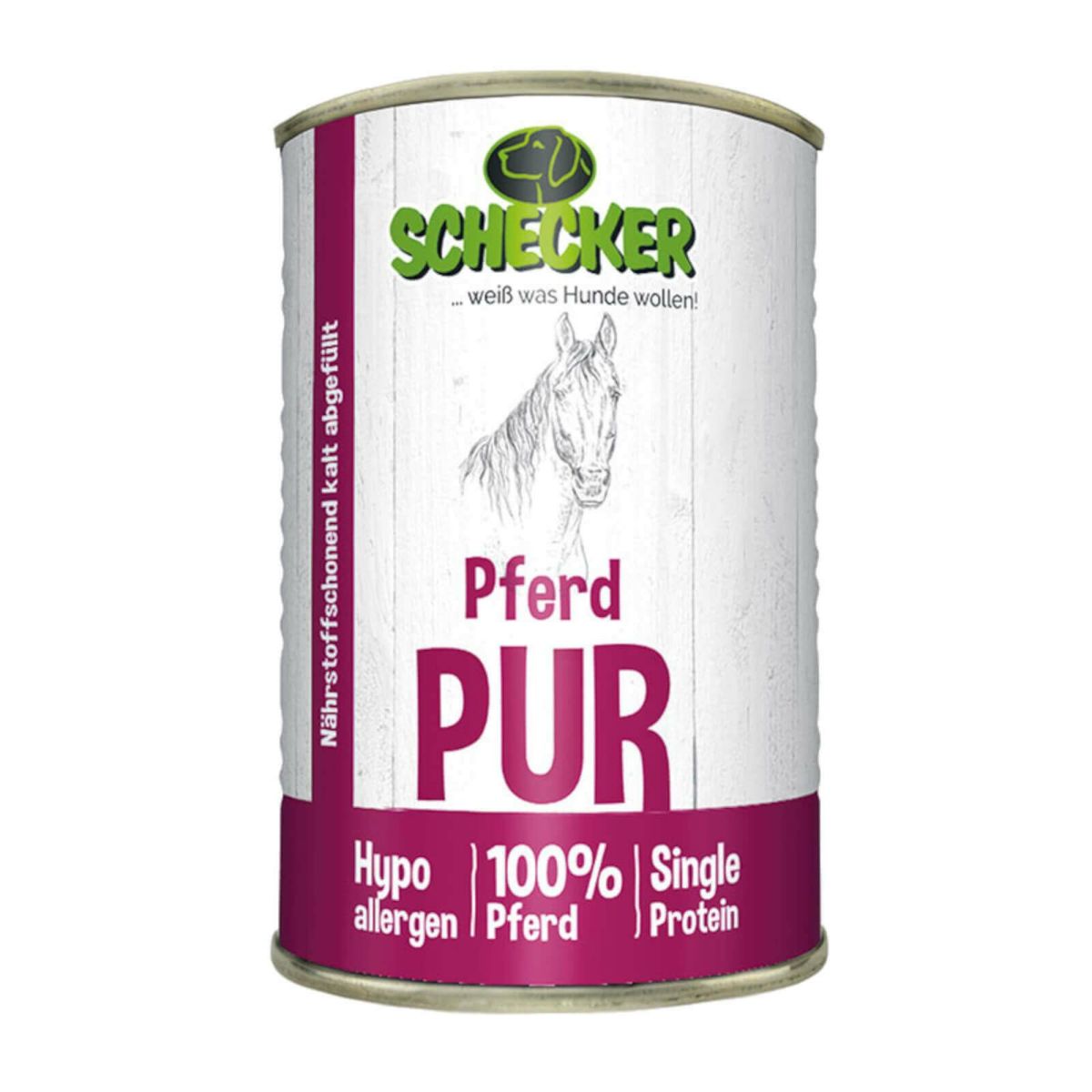 犬用缶詰　SCHECKER-PUR　100％ピュアな「馬肉」 缶詰