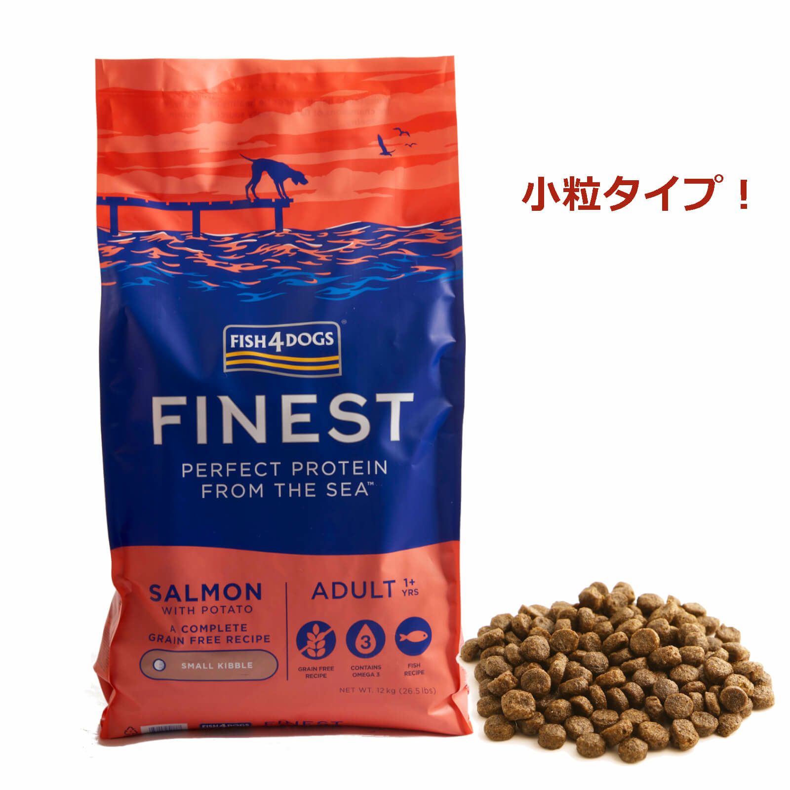　フィッシュ 4 ドッグ　サーモン（小粒）　12kg